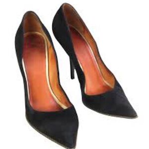 Givenchy Black Suede Classic Pointy Toe Pumps
